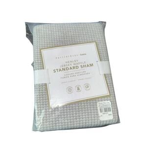 Pottery Barn Teen Henley Jersey Waffle Standard Sham Heather Gray 26x20 NEW